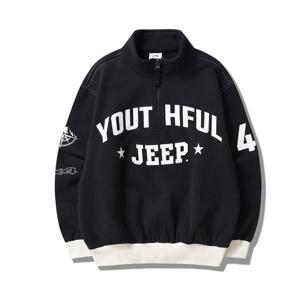 [JEEPKIDS(지프키즈)] 기모 키즈 반넥 배색 맆 집업 KP4TSU851BK