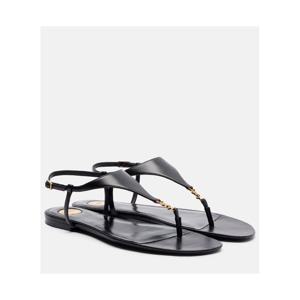 생로랑 Cassandre 레더 통 샌들 P01139830