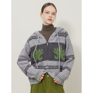 [비엔엑스]나뭇잎 자수 후드 니트 가디건 (BX4CD028L0)