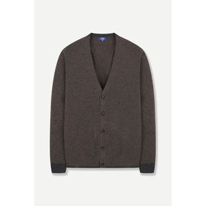 [예작] 남성 배색 V넥 버튼 니트 가디건 EWCD454