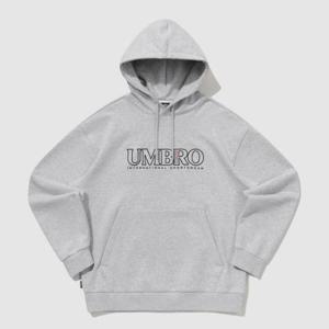 M 엄브로후드티 LQC UQ121CHD16-MGR 에센셜 플러스 자수 레터링 후드 티셔츠 (MGR)H. GREY