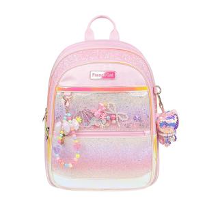 [프렌치캣(정상)]핑크투명 포켓 책가방(Q61DG2011)