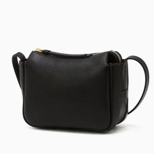 [헤지스ACC] 블랙 단색 소가죽 크로스백 HIWA6E340BK