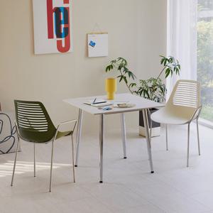 [베스트리빙] 스칸디 크롬 제트라팔걸이 800 2인 세라믹 식탁세트