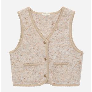 [써스데이아일랜드](T258MVT257W)브이넥 부클 니트 베스트