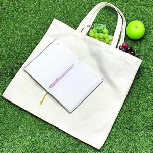 무지 캔버스 가벼운 토트백 에코백 베이지 가로 L