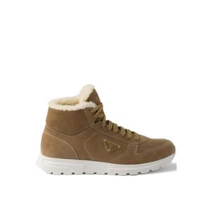 프라다 시어링 트라이앵글 로고 하이탑 스니커즈 2TE213FA000JFT