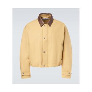 아크네 레더 트리밍 코튼 새틴 블루종 재킷 P01139594