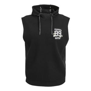 M 파리게이츠골프긴팔티 NQC 521E1TR204_BK 여성 플로럴 로고 우븐 믹스 후드 니트 탑