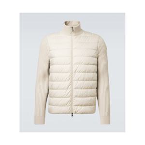 몽클레어 다운 패널 울 트리밍 집업 카디건 P01129634