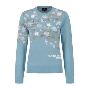 파리게이츠골프긴팔티 NQC 521E1SR204_BL 여성 바니 플로럴 자카드 긴팔 니트