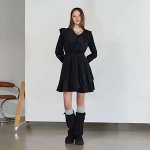 [에고이스트] (ER4WO263) 벨벳 러플 원피스