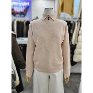 밸리걸 세이브존01 반목 카라넥 소맷단 포인트 긴팔 니트 615820-1