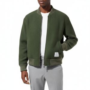 THOM BROWNE 울 플리스 스트라이프 봄버 자켓 (MJT395A J0100 320)