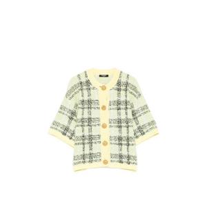 발망 버튼 체크 트위드 가디건 GF1SB230KJ56