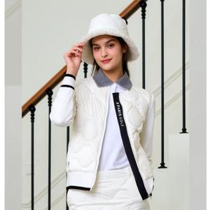 [엘르골프]여성 물결 퀼팅 니트소매 경량 다운 점퍼 6J82001 화