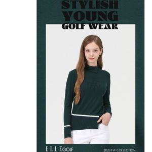 [엘르골프]여성 변형 에리&밑단 목크넥 스웨터 6J63451 레드,다