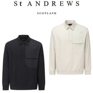 [세인트 앤드류스] 남성 우븐 건플랩 카라 긴팔티셔츠(811F1TO004)