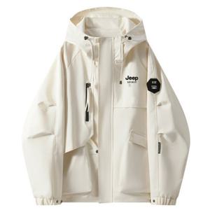 JEEP SPIRIT 지프로고 후디 바람막이 아이보리 (JSSPJK66)