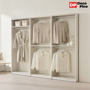 데코파인 우디 시스템 행거 2400 V세트 긴옷장 옷장2개 드레스룸