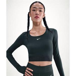 NIKE 프로 드라이 핏 크롭 긴소매 탑 W - 씨위드 그린화이트 HV9993-390 1528170