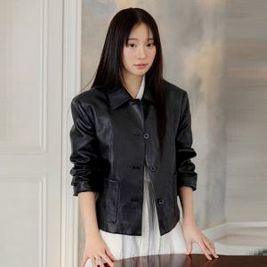 [올리브데올리브]레더 스탠카라 싱글 자켓 OL6SJ160