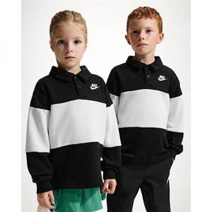 NIKE 나이키 클럽 리틀키즈 프렌치 테리 긴팔 럭비 폴로 - 블랙 IU5347-010 1711755