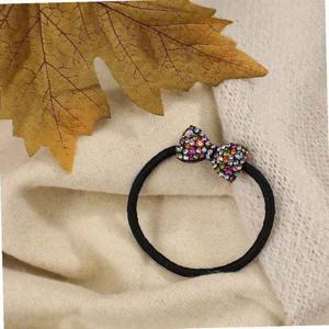 (엔젤슈슈) 크리스탈 리본 큐빅 머리끈 레인보우