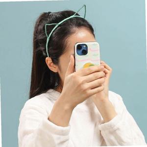 (엔젤슈슈) 반짝이 고양이 귀 헤어밴드 민트 머리띠