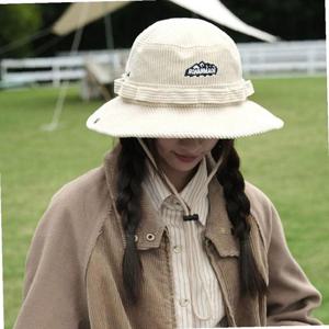 남녀 코듀로이 사파리햇 턱끈 전술모자 레터링 포인트