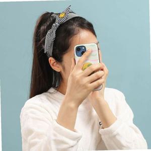 (엔젤슈슈) 스마일 자수 스트라이프 헤어밴드 화이트