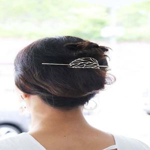 럭셔리 메탈 비녀 헤어핀 잎사귀 올림머리핀