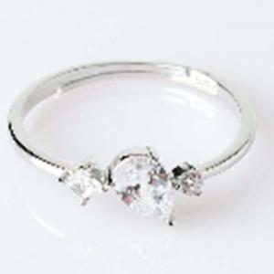 오픈링 반지 지르코니아 여성 은 실버