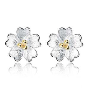 선물박스 봄 실버925 단아한 귀걸이 은침 꽃잎 매화