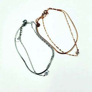 뱀줄 발찌 써지컬스틸 두줄체인