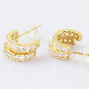 더블 링 귀걸이 데일리 금도금 여대생 미니