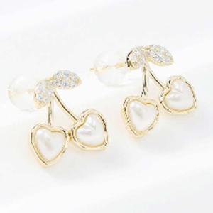 체리 귀걸이 귀여운 지르코니아 925 대학생