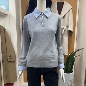 클리지 DP01 스트라이프 셔츠 레이어드 니트 CQ1WKT17