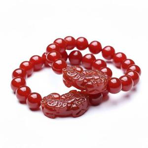 선물박스 마노 보석 구슬 원석 팔찌 붉은 레드 홍마노