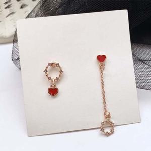 블링썸드롭귀걸이 심플 로즈골드하트드롭귀걸이 데일