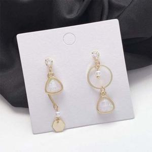 블링썸언발귀걸이 심플 언발란스원석골드귀걸이(화이