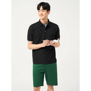 [빈폴멘]크레이프 칼라넥 티셔츠 - 블랙 (BC5442C175)