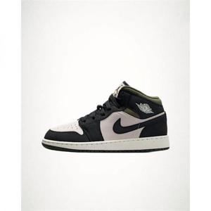 NIKE 에어 조던 1 미드 주니어 신발 - 라이트 오어우드 브라운미디엄 올리브세일오프 누아르 HV4399-102 1709001
