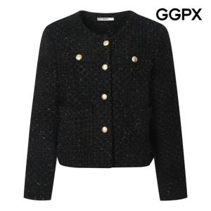 [지지피엑스]노카라 글리터 골드 버튼 자켓 GQ1JK005B