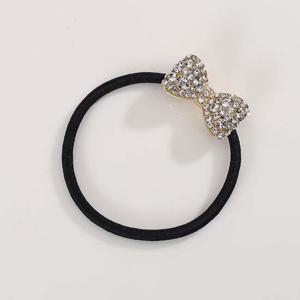(엔젤슈슈) 크리스탈 리본 큐빅 머리끈 화이트 헤어끈 생활용품 가정용품 생필품