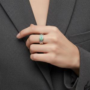 (공식매장AS가능)(케이스+쇼핑백포함) 구찌 인터로킹 G 에나멜 링 실버반지 701612