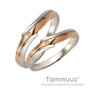[타뮤즈] 14K 0.02캐럿 다이아몬드-쏘울-D2006RR-화이트골드-커플링-기념일