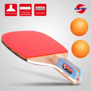 스포키 attack a80 탁구라켓 + 탁구공 증정 탁구채 펜홀더 단면