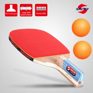 스포키 attack a150 탁구라켓 + 탁구공 증정 탁구채 펜홀더 단면