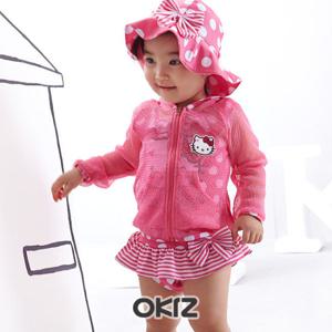 [H0813] 헬로키티 3피스 수영복 [HK-HG030] 유아동 여아 세트